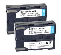 Batterie De Remplacement SB-L110 SB-L110B, Compatible For Samsung, For Caméscope Série SCD SCD20 D21 D29 D323 D325 D590, Li-ion Rechargeable Haute Capacité 7,4 V(2pcs 1800mah)