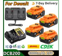 Batterie de remplacement Turpow DCB200 pour outil électrique Dewalt DCB205 DCB606 DCB609 DCB182 DCB206 DCB209, 8000mAh, haute capacité, 20V 2BAT 6A CHARGER