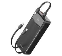 Batterie de Secours 20000mAh 2 Port USB-A / USB-C avec 2 Câbles et Écran LCD Max Noir