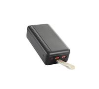 Batterie de secours 30000mAh 3 ports - 1 port USB-C + 2 ports USB A - fast charge 18W/20W - câble USB/USB-C 20cm inclus - noir