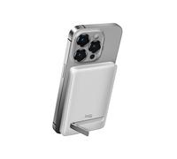 Batterie de Secours 5.000 Mah avec Fonction Stand - Magsafe Induction 15w Out + USB-c in/Out + Anneau Magsafe - Blanc - Jaym