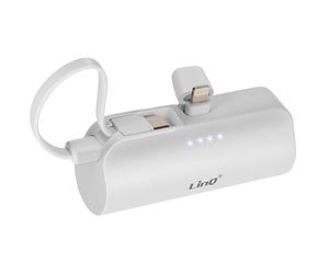 Batterie de Secours 6000mAh Double Connectivité USB C et Lightning LinQ Blanc