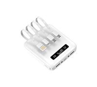 Batterie De Secours Avec 4 Cables - 10 000 Mah Blanc