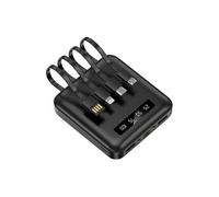 Batterie De Secours Avec 4 Cables - 10 000 Mah Noire