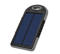 Batterie de Secours Solaire 10000 mAh USB et USB C Antichoc Étanche Akashi Noir