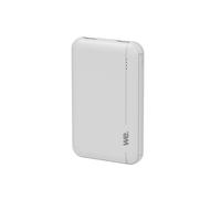 WE Mini Batterie Externe 5000 mAh, Powerbank Chargeur Portable 2 Ports USB Sortie 5V 2.1A, Indicateur LED de Niveau de la Batterie, Blanche