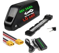 Batterie de vélo 48V 24Ah - Batterie Lithium-ION pour 1500W 750W 1000W Kit de Roue de Conversion pour Moteur de moyeu arrière Avant Ebike Lg4800 Cell