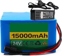 Batterie de vélo électrique 24 V 15 Ah 6S5P étanche avec Protection BMS, Haute Puissance for Scooter électrique 200 W 300 W