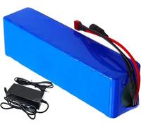 Batterie de vélo électrique 36V 6AH,Batterie de E-Bike Lithium 6Ah 10S2P avec Chargeur Batterie Haute Puissance pour Scooter 250W 300W 400W 500W 800W Moteu 185 * 68 * 45mm 36V6AH,T