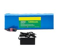 Batterie De Vélo Électrique 48V 12Ah, 13S3P Batterie Lithium-ION De E-Bike 54.6V 2A Batterie Haute Puissance avec Chargeur pour 50W 150W 250W 350W Moteur 48V 12Ah,T