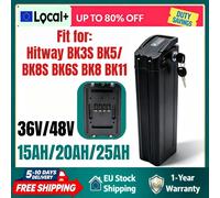 Batterie de vélo électrique au lithium 36V/48V 15Ah/20Ah/25Ah - BMS intelligent, chargeur 2A gratuit inclus - Remplacement pour les vélos électriques Hitway BK3/BK5/BK6/BK8/BK11/BK37 et COLORWAY BK6 4