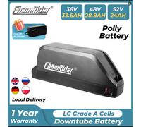 Batterie de vélo électrique Chamrider Polly 48V28.8AH, batterie intégrée au cadre, BMS d'origine, batterie lithium-ion 21700, 1500W, cellules LG de qualité A Polly A 52V22.5AH