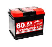 Batterie de voiture 60Ah AGM Speed Start&Stop 650A 12v L2 Prête à l'emploi