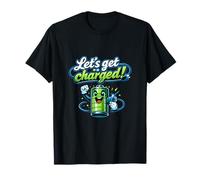 Batterie d'électricien avec Design Amusant de Jeu de Mots « Lets Get Charged » T-Shirt