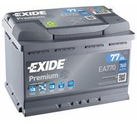 Batterie démarrage voiture EXIDE EA770 12v 77ah 760A 278x175x190mm