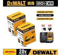Batterie DEWALT originale 20V, 2.0V-9.0AH, batterie lithium-ion rechargeable, DCB115, DCB118, batterie d'outil DEWALT + chargeur 2pcs 2.0Ah