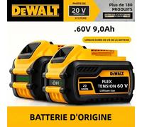 Batterie d'origine DeWALT 20V/60V 9000mAh MAX FlexVolt pour outil électrique DCB606 DCB205 DCB206 DCB209 DCB182 BATTERY 5AH X1