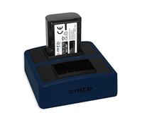 Batterie + Double Chargeur Compact (USB) Compatible avec NP-FH50, FP50 / Compatible avec Sony DSC-HX1, HX100(V), HX200(V) / Alpha 330.. / HDR-TG1.. + et d'autres - v. liste - Cable Micro USB Inclus