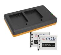 Batterie + Double Chargeur (USB) pour BenQ DC... / Medion Life/Ordro/Sealife Reafmaster/Polaroid ... - Voir liste