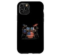 Batterie drapeau américain 4 juillet Batteur patriotique USA Coque pour iPhone 11 Pro