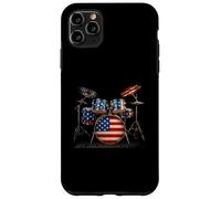 Batterie drapeau américain 4 juillet Batteur patriotique USA Coque pour iPhone 11 Pro Max