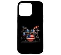Batterie drapeau américain 4 juillet Batteur patriotique USA Coque pour iPhone 15 Pro Max
