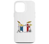 Batterie Drapeau Français, Batteur Musicien Coque pour iPhone 13 Pro Max