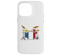 Batterie Drapeau Français, Batteur Musicien Coque pour iPhone 14 Pro Max
