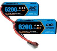 Batterie DXF Lipo, capacité 6200mAh, tension 11,1V, 2PCS3S620080CXT90