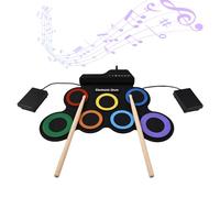 Batterie électrique portable avec 7 coussinets - Kit d'entraînement avec prise casque, pédales, baguettes - Instrument de musique - Idéal pour les vacances et les anniversaires