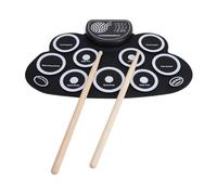 Batterie électronique, 9 Pads Enroulables, Batterie électrique avec Baguettes, Tapis D'entraînement Professionnel, D'anniversaire de Noël pour Enfants