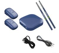 Batterie électronique de poche avec détection de mouvement 3D - pour mini batterie numérique pour enfants, sensation de maille silencieuse, design pliable, noir, 36 x 12 cm (B-bleu marine)
