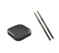 Batterie électronique de poche avec détection de mouvement 3D - pour mini batterie numérique pour enfants, sensation de maille silencieuse, design pliable, noir, 36 x 12 cm (A-noir)