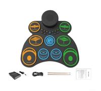 Batterie électronique portable 9 pads enroulable en silicone avec coussinet d'entraînement alimenté par USB pour débutants adultes