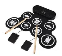 Batterie électronique portable avec 7 pads et double haut-parleur, 7 styles de batterie, 6 rythmes et 10 morceaux de démonstration, pour débutants et professionnels, en silicone,