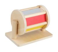 Batterie en Bois - Hochet Roulant pour bébé avec Miroir pour Jeu sensoriel | Jouet Arc-en- pour Nourrisson de 6 à 12 Mois, Spinner pour la motricité, Cadeau éducatif pour 1 an