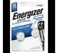 Batterie Energizer Ultimate Lithium CR2032 3V - Lithium, 20 mm diamètre, 3.2 mm hauteur, Argent - Pack de 2 - Technologie pile à usage unique.