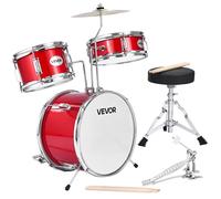 Batterie Enfant-VEVOR-3 PCS-Batterie Débutants-Grosse Caisse 35,56 cm avec Tom-tom 20,32 cm Caisse Claire 25,4 cm-Rouge