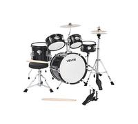 Batterie Enfants Débutants Noir 5 PCS? avec Siège Grosse Caisse 35,56 cm