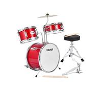 Batterie Enfants Débutants Rouge 3 PCS? avec Siège Grosse Caisse 35,56 cm