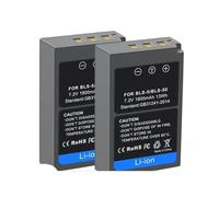 Batterie et Chargeur compatibles avec Les modèles Olympus BLS-5, BLS-50, E-M5 Mark III, E-M10 Mark II, IV, E-P7, PL5, PL8 et PL10.(2 Battery)