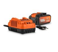 Batterie et chargeur - Dual Power - POWDP90640 - Batterie 2,5Ah/5,0Ah de 2x20V et chargeur - Outils de bricolage sans Fil