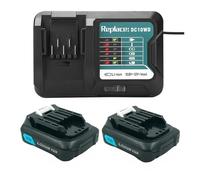 Batterie Et Chargeur Lithium-ion Rechargeables 10,8 V/12 V Max. 2 000 MAh. Compatibles Avec Les Outils Électriques Makita BL1015, BL1040B, BL1020B, BL1041, BL1016 Et BL1021.(2 Batteries 1 Charge)