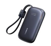 Batterie externe 10 000 mAh 22,5 W avec écran et câble amovible - Noir