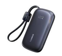 Batterie externe 10 000 mAh 22,5 W avec écran et câble détachable - noire