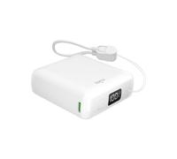 Batterie externe 10 000 mAh avec ports USB-A et USB-C, écran intégré et câble US
