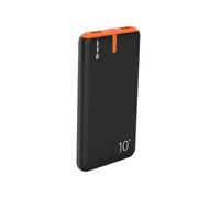 Batterie externe 10000 mAh, chargeur portable, couleur noire, USB-C, 2A