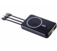 Batterie externe 10000 mAh compatible Qi et Magsafe avec 3 câbles intégrés - Re