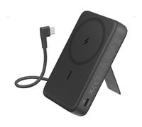 Batterie externe 10000 mAh magnétique avec câble de données USB-C intégré noir