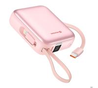 Batterie Externe 10000mAh 22.5W avec Câbles USB / Lightning et Écran LCD Swissten Rose